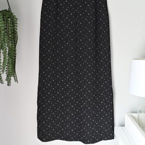Black Patterned Maxi Skirt